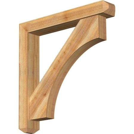 Ekena Millwork Westlake Craftsman Rough Sawn Bracket w/ Offset Brace, Western Red Cedar, 6"W x 38"D x 38"H BKT0604X38X38WTL04RWR